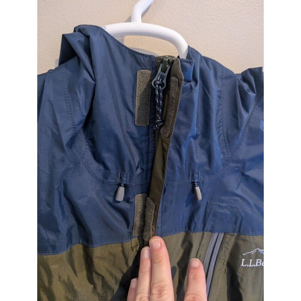 L.L. Bean Trail Model Rain Jacket Men's S Green Blue Tek Waterproof Hooded Nylon - Picture 4 of 11